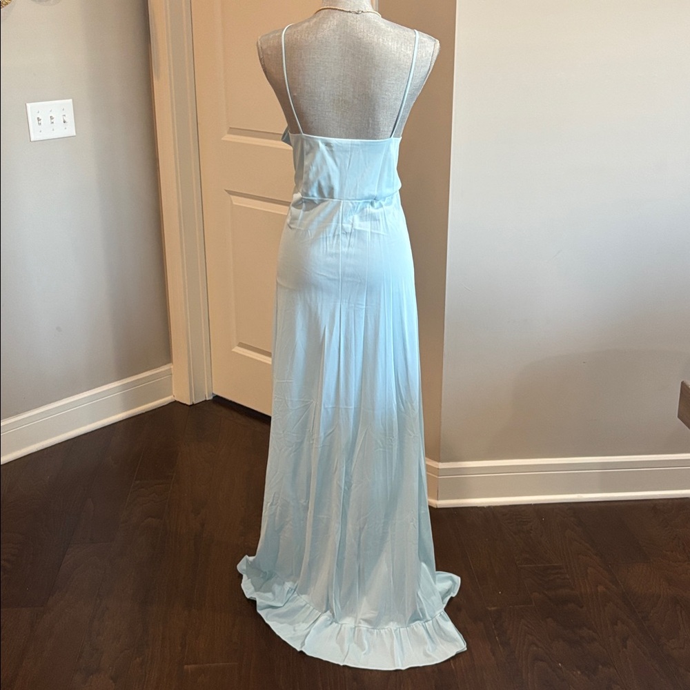 Vintage 70’s Lane Bryant Elegant Blue Spaghetti Strap Maxi nightgown Dress - Picture 7 of 10